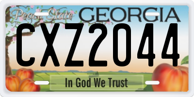 GA license plate CXZ2044