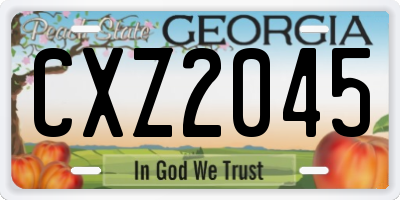 GA license plate CXZ2045