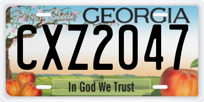 GA license plate CXZ2047