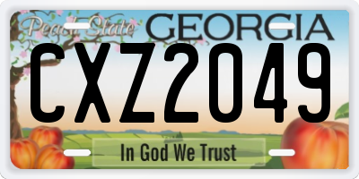 GA license plate CXZ2049