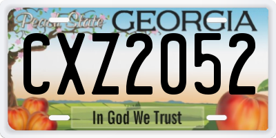 GA license plate CXZ2052
