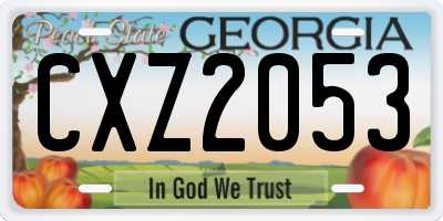 GA license plate CXZ2053