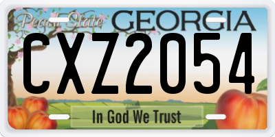 GA license plate CXZ2054