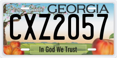 GA license plate CXZ2057