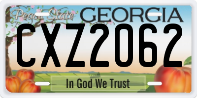GA license plate CXZ2062