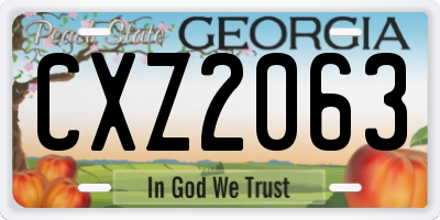 GA license plate CXZ2063