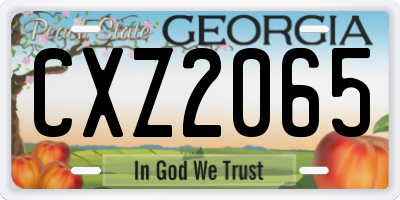 GA license plate CXZ2065