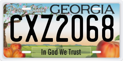GA license plate CXZ2068