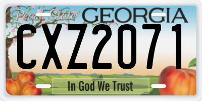 GA license plate CXZ2071