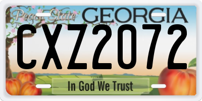 GA license plate CXZ2072