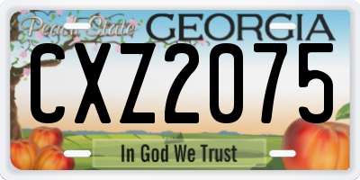 GA license plate CXZ2075