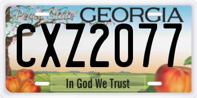 GA license plate CXZ2077