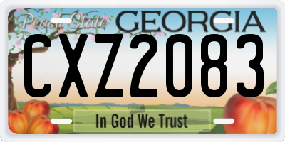 GA license plate CXZ2083