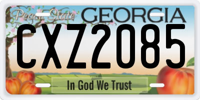 GA license plate CXZ2085