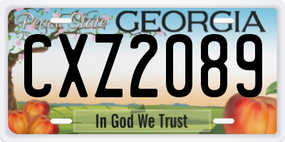 GA license plate CXZ2089
