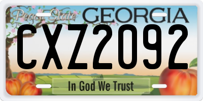 GA license plate CXZ2092