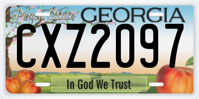 GA license plate CXZ2097