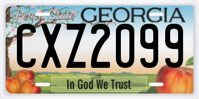 GA license plate CXZ2099