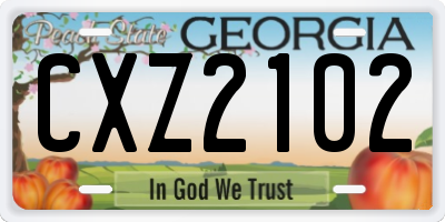 GA license plate CXZ2102