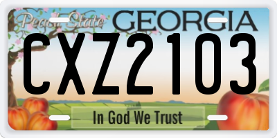 GA license plate CXZ2103