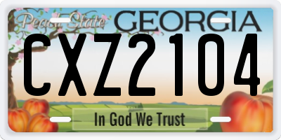GA license plate CXZ2104