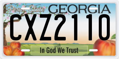 GA license plate CXZ2110