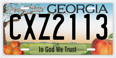 GA license plate CXZ2113