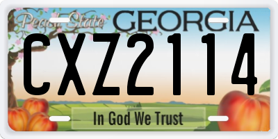 GA license plate CXZ2114