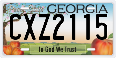 GA license plate CXZ2115