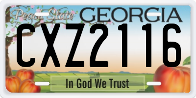 GA license plate CXZ2116