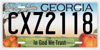 GA license plate CXZ2118