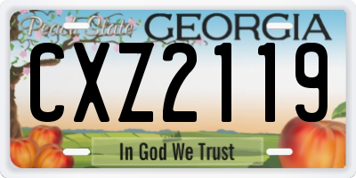 GA license plate CXZ2119