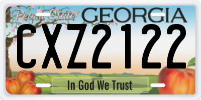 GA license plate CXZ2122