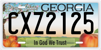 GA license plate CXZ2125