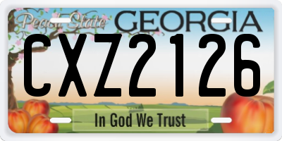 GA license plate CXZ2126