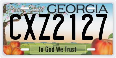 GA license plate CXZ2127