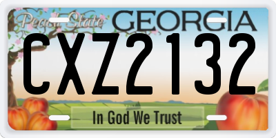 GA license plate CXZ2132