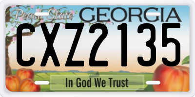 GA license plate CXZ2135