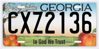 GA license plate CXZ2136