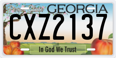 GA license plate CXZ2137