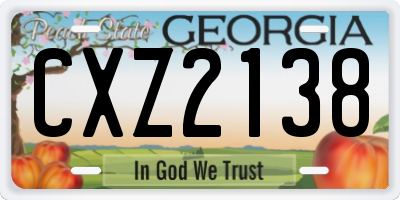 GA license plate CXZ2138
