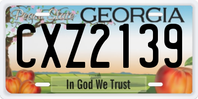 GA license plate CXZ2139