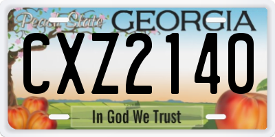 GA license plate CXZ2140