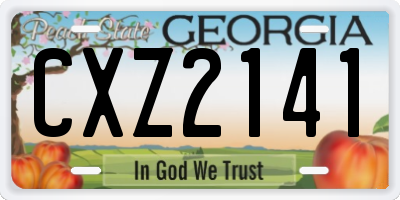 GA license plate CXZ2141