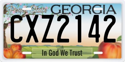 GA license plate CXZ2142