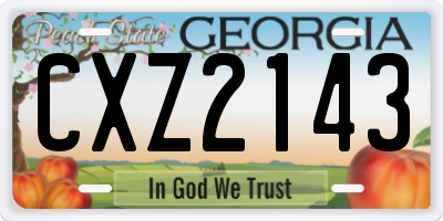 GA license plate CXZ2143