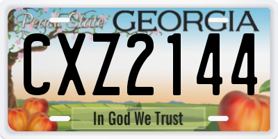 GA license plate CXZ2144
