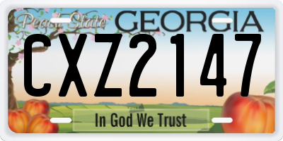 GA license plate CXZ2147
