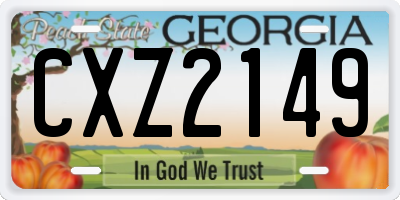 GA license plate CXZ2149