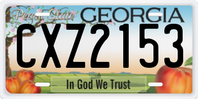 GA license plate CXZ2153